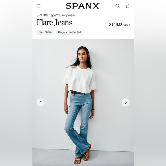 SPANX Denim - Spanx EveryWear SpanxShape Flare Jeans Size Large Stonewashed Blue